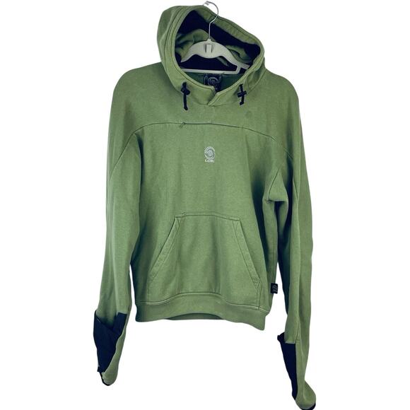 🍒 Loki Gear Women's Oversized Boxy Facemask Glove Hoodie Sweatshirt Green XS‎ - Picture 1 of 13